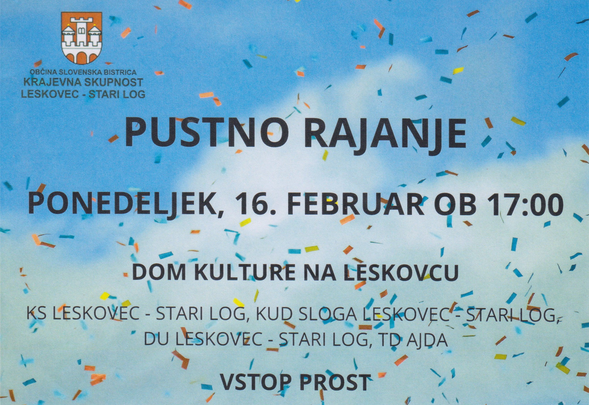Pustno rajanje 2026
